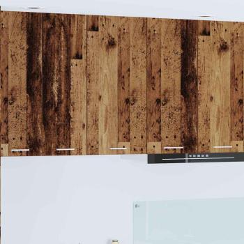 ARDEBO.de - Hängeschrank mit Regal Riga Altes Holz und Weiß 40 x 31 x 80 cm