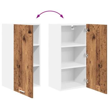 Hängeschrank mit Regal Riga Altes Holz und Weiß 40 x 31 x 80 cm