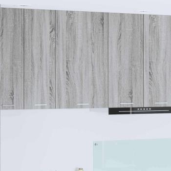 ARDEBO.de - Hängeschrank mit Tür Riga Grau Sonoma und Weiß 50 x 31 x 80 cm