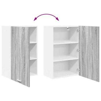 Hängeschrank mit Tür Riga Grau Sonoma und Weiß 50 x 31 x 80 cm