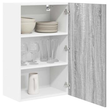 Hängeschrank mit Tür Riga Grau Sonoma und Weiß 50 x 31 x 80 cm