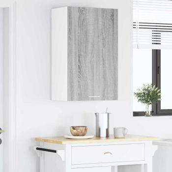 Hängeschrank mit Tür Riga Grau Sonoma und Weiß 50 x 31 x 80 cm