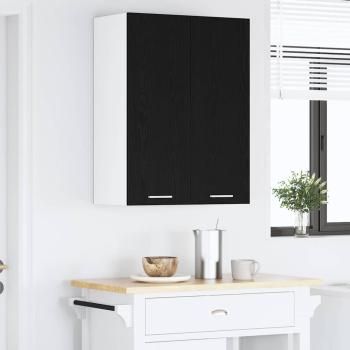Hängeschrank mit Tür Riga Schwarz Eichen-Optik 60 x 31 x 80 cm