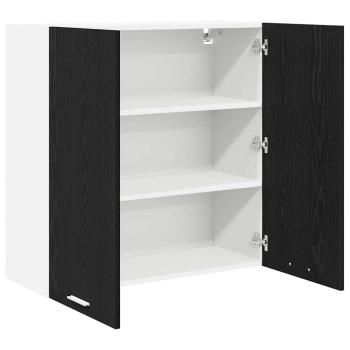 Hängeschrank mit Tür Riga Schwarz Eichen-Optik 80 x 31 x 80 cm