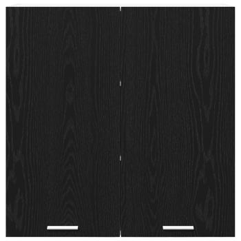 Hängeschrank mit Tür Riga Schwarz Eichen-Optik 80 x 31 x 80 cm