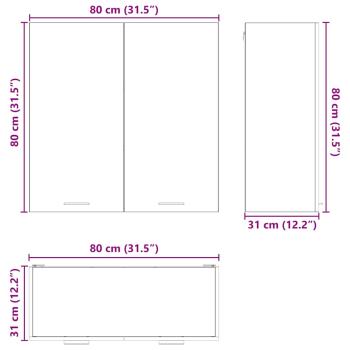 Hängeschrank Riga Beton Grau 80 x 31 x 80 cm Holzwerkstoff