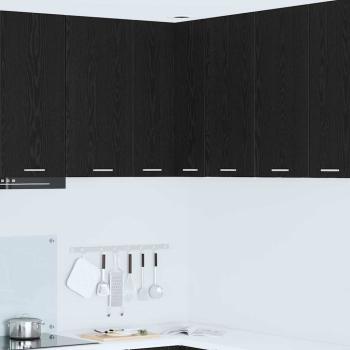 ARDEBO.de - Hängeschrank Riga Schwarze Eiche und Weiß 57 x 57 x 80 cm
