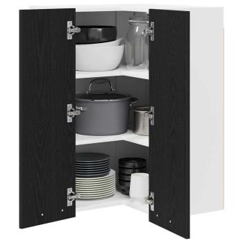 Hängeschrank Riga Schwarze Eiche und Weiß 57 x 57 x 80 cm