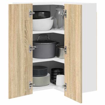 Hängeschrank Riga Sonoma-Eiche und Weiß 57 x 57 x 80 cm