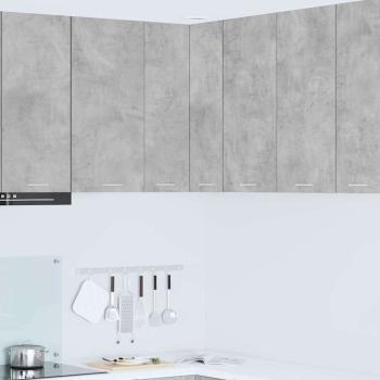 ARDEBO.de - Hängeschrank mit Regal Riga Betongrau und Weiß 57 x 57 x 80 cm