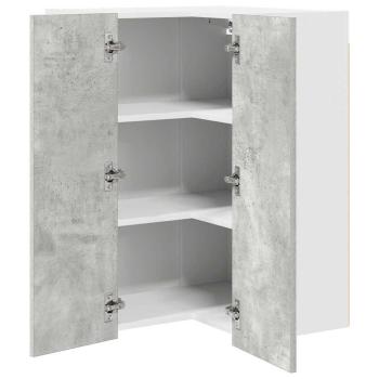 Hängeschrank mit Regal Riga Betongrau und Weiß 57 x 57 x 80 cm