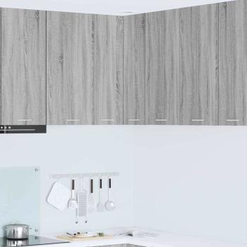 ARDEBO.de - Hängeschrank Riga Grau Sonoma und Weiß 57 x 57 x 80 cm