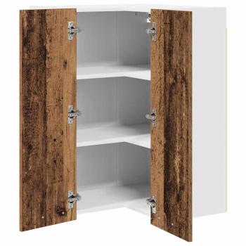 Hängeschrank mit Regal Riga Altes Holz und Weiß 57 x 57 x 80 cm
