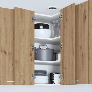 Hängeschrank Riga Artisan-Eiche und Weiß 57 x 57 x 80 cm