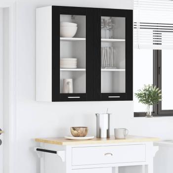 Hängeschrank Riga 2 pcs Schwarz Eichen-Optik 40 x 31 x 80 cm