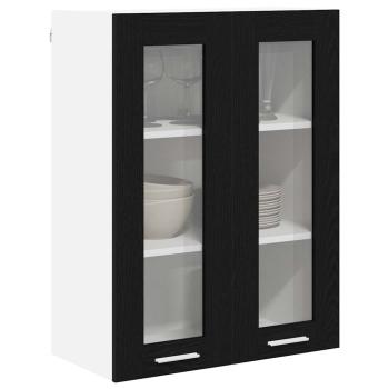 Hängeschrank mit Tür Riga Schwarz Eichen-Optik 60 x 31 x 80 cm