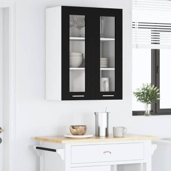 Hängeschrank mit Tür Riga Schwarz Eichen-Optik 60 x 31 x 80 cm