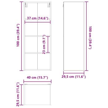 Hängeschrank Riga Weiß 40 x 29,5 x 100 cm Holzwerkstoff