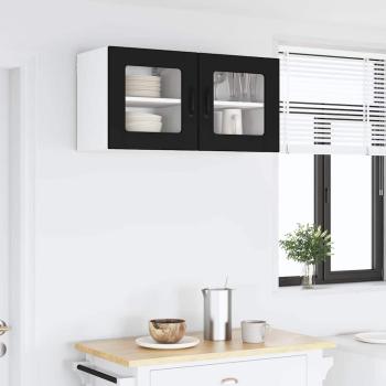 Küchenhängeschrank 2 pcs Schwarz 40 x 31 x 40 cm Holzwerkstoff