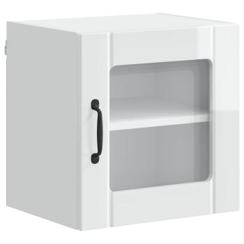 Wandglas-Schrank LUCCA Hochglanz Weiß 40 x 31 x 40 cm