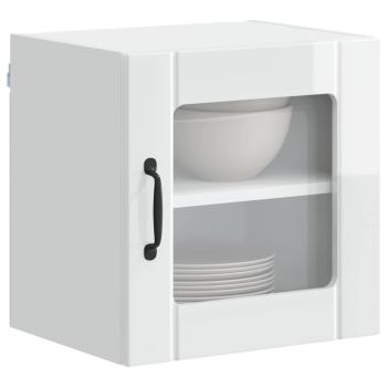 Wandglas-Schrank LUCCA 2 stk. Hochglanz Wei? Holzwerkstoff