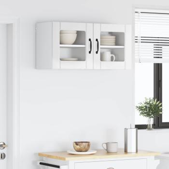 Wandglas-Schrank LUCCA 2 stk. Hochglanz Wei? Holzwerkstoff