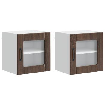 Küchenhängeschrank 2 pcs Braun Eichen-Optik 40 x 31 x 40 cm