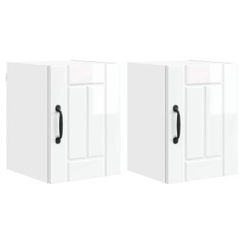 ARDEBO.de - Küchenhängeschrank 2 pcs Hochglanz Weiß 30 x 31 x 40 cm