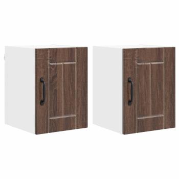 Wandschrank LUCCA 2 stk. Brauneiche Holzwerkstoff