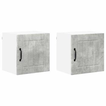 Küchenhängeschrank mit Regal 2 pcs Beton Grau 40 x 31 x 40 cm