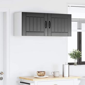 Küchenhängeschrank 2 pcs Schwarz 50 x 31 x 40 cm Holzwerkstoff