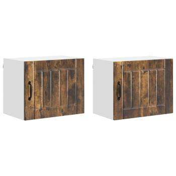 ARDEBO.de - Küchenhängeschrank 2 pcs Geräucherte Eiche 50 x 31 x 40 cm