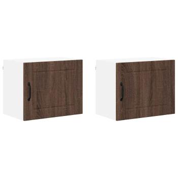 Küchenhängeschrank 2 pcs Braun Eichen-Optik 50 x 31 x 40 cm