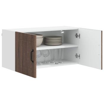 Küchenhängeschrank mit Regal Braun Eichen-Optik 80 x 31 x 40 cm