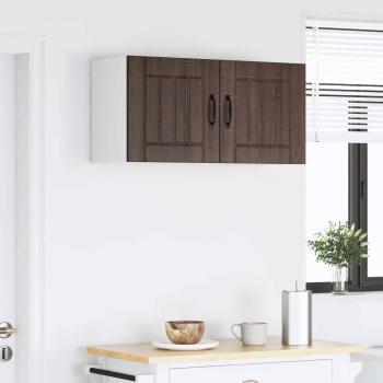 Küchenhängeschrank mit Regal Braun Eichen-Optik 80 x 31 x 40 cm