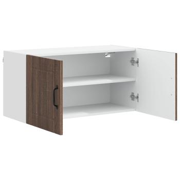 Küchenhängeschrank mit Regal Braun Eichen-Optik 80 x 31 x 40 cm