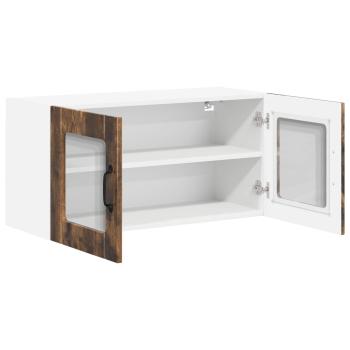 Wandglas-Schrank LUCCA Geräucherte Eiche 80 x 31 x 40 cm
