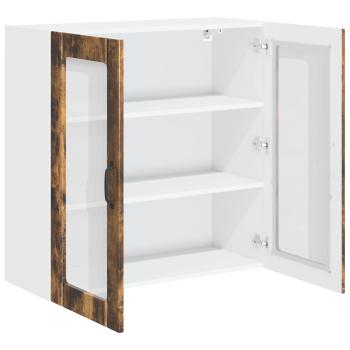 Wandglas-Schrank LUCCA Geräucherte Eiche 80 x 31 x 80 cm
