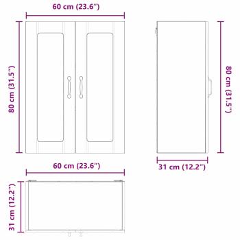 Küchenhängeschrank Graues Sonoma 60 x 31 x 80 cm Holzwerkstoff