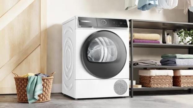 Bosch WQB246D41 Serie 8 9kg EEK: B Wärmepumpentrockner, 60 cm breit, AutoDry, SmartDry, HomeConnect, Knitterschutz, weiß