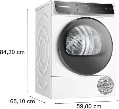 Bosch WQB246D41 Serie 8 9kg EEK: B Wärmepumpentrockner, 60 cm breit, AutoDry, SmartDry, HomeConnect, Knitterschutz, weiß