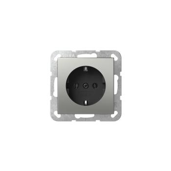 ARDEBO.de GIRA 4466600 SCHUKO-Steckdose ohne Krallen System 55 Edelstahl
