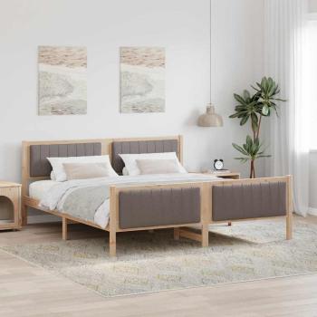 ARDEBO.de - Bettgestell Braun und Taupe 180 x 200 cm Massivholz Kiefer