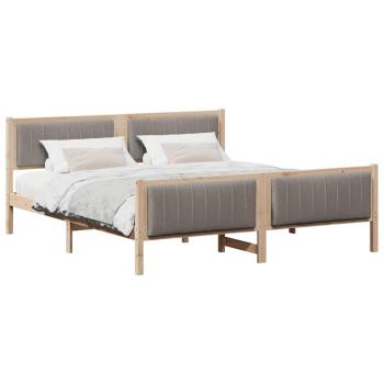 Bettgestell Braun und Taupe 180 x 200 cm Massivholz Kiefer