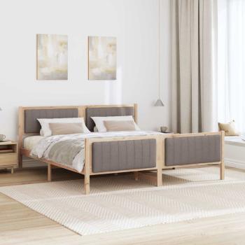 Bettgestell Braun und Taupe 180 x 200 cm Massivholz Kiefer