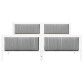 Bettgestell Weiß und hellgrau 180 x 200 cm Massivholz Kiefer