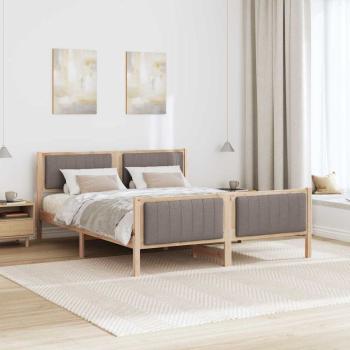 Bettgestell Braun und Taupe 160 x 200 cm Massivholz Kiefer