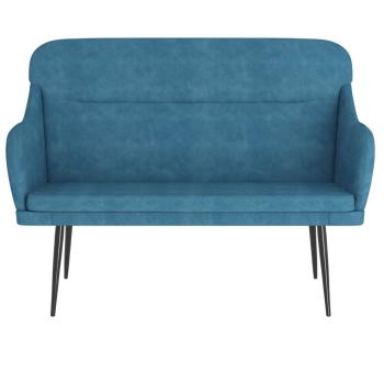 Sitzbank Blau 110x76x80 cm Samt