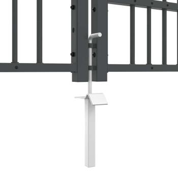 Zauntor mit Speer-Top mit Schloss Grau 305 x 125 cm Stahl