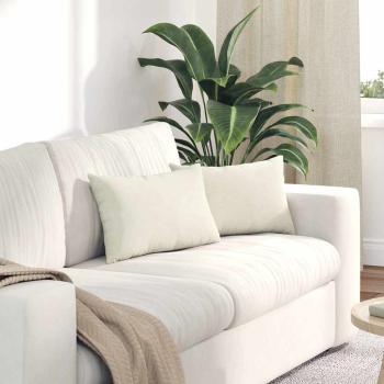 ARDEBO.de - Sofakissen 2 pcs Creme 50 x 30 cm Cordstoff